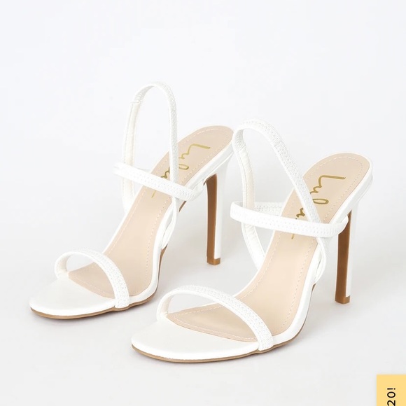 Lulu's Babie White Strappy Heel Sandals - Picture 2 of 3